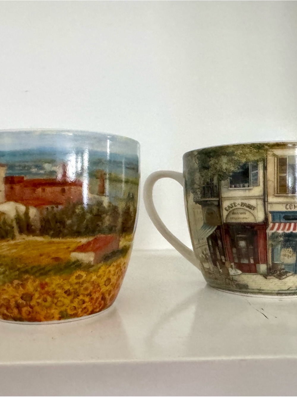 Portmeirion Pimpernel French Café & Sunflower Landscape Mug Set - 2pc